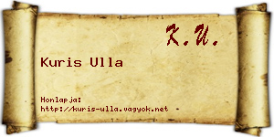 Kuris Ulla névjegykártya